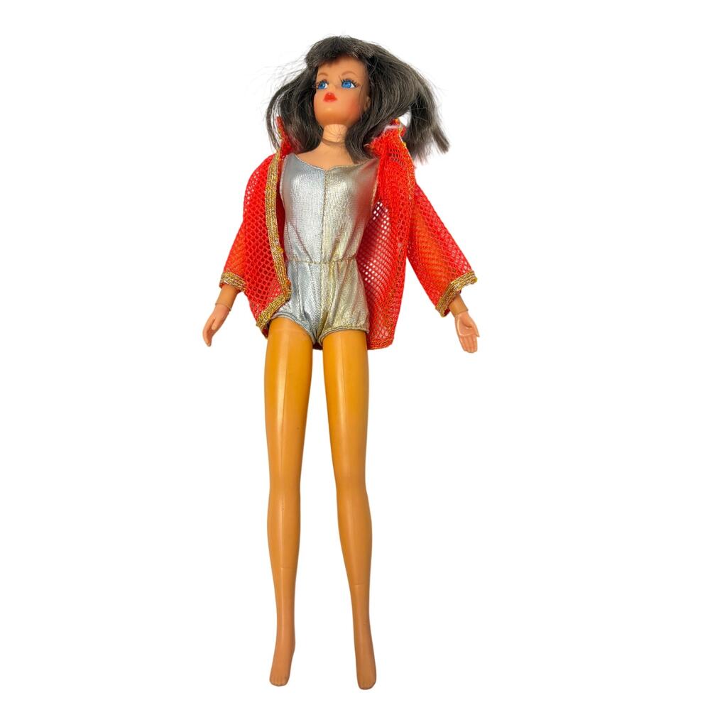 VTG Barbie Dramatic New Living brunette doll 1968 original suit rooted eyelashes